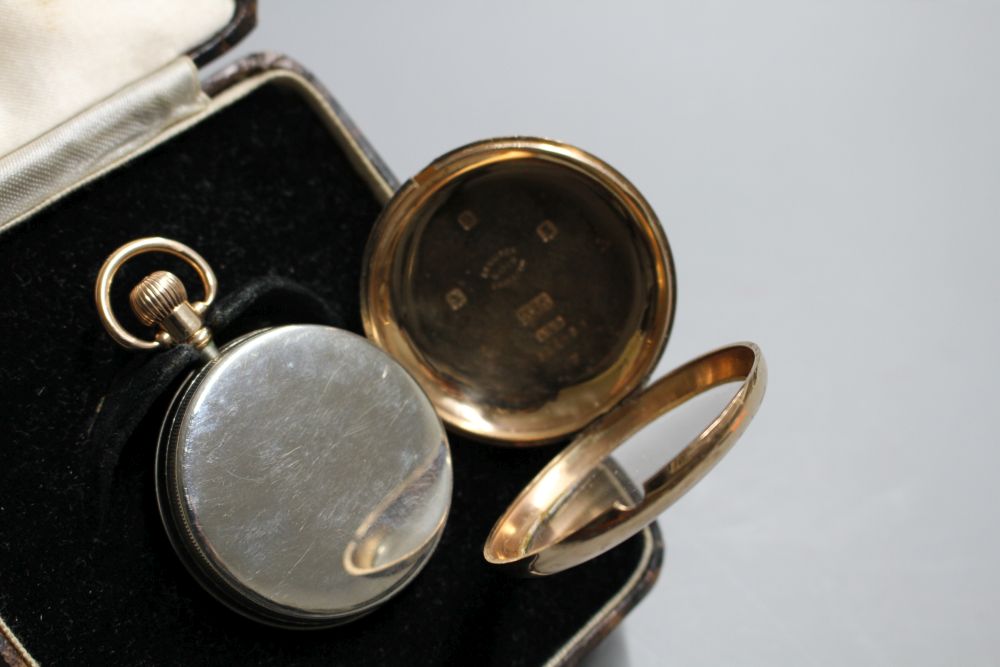 A George V 9ct gold The Semloh Lever keyless open faced pocket watch,